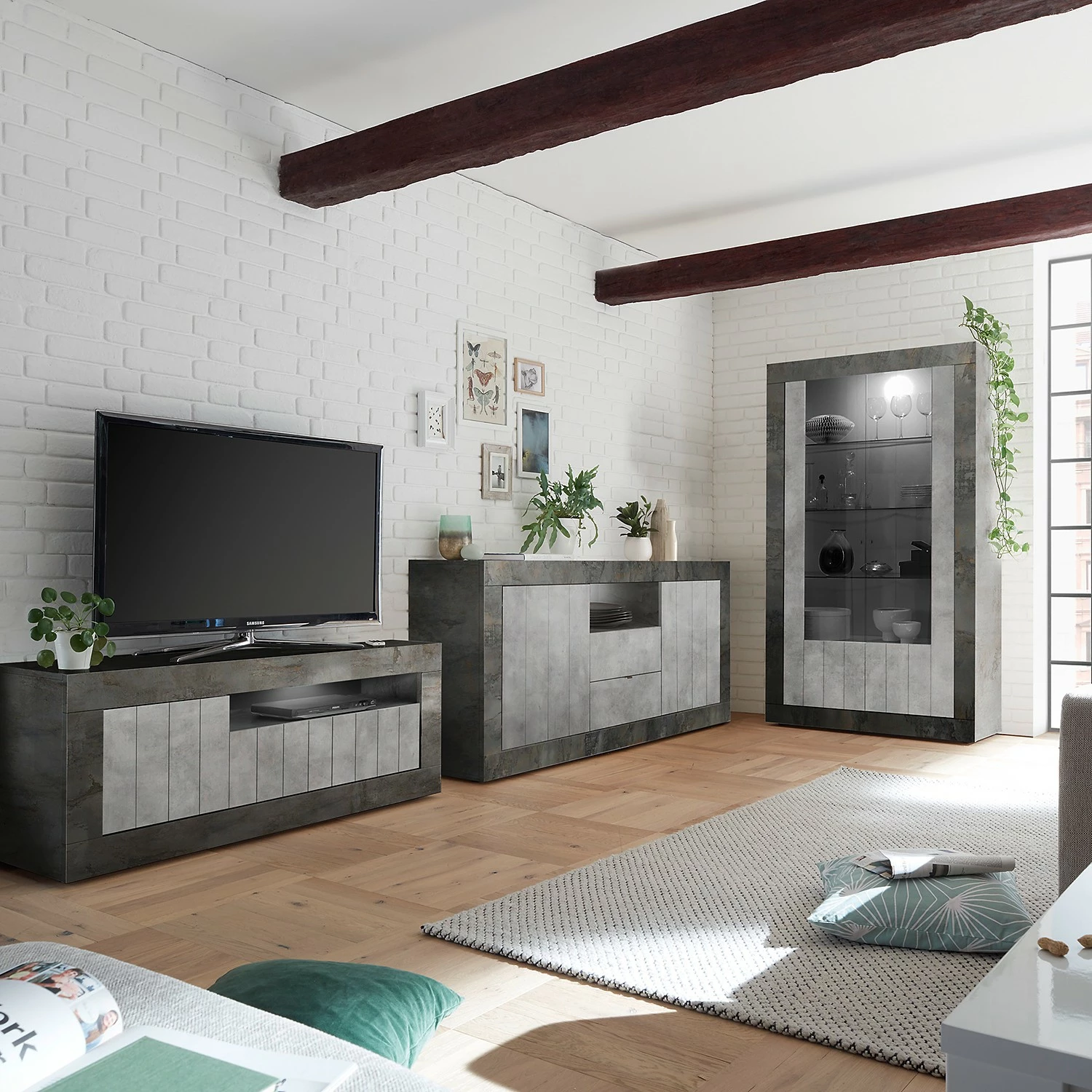 LC Spa Sideboard Urbino I - Hellgrau / Dunkelgrau – Bild 2