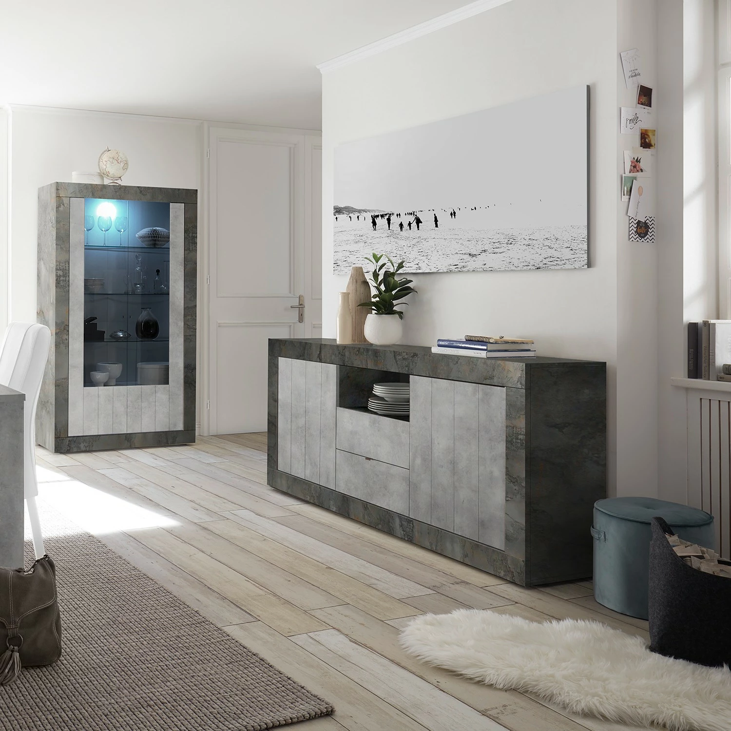 LC Spa Sideboard Urbino I - Hellgrau / Dunkelgrau – Bild 4