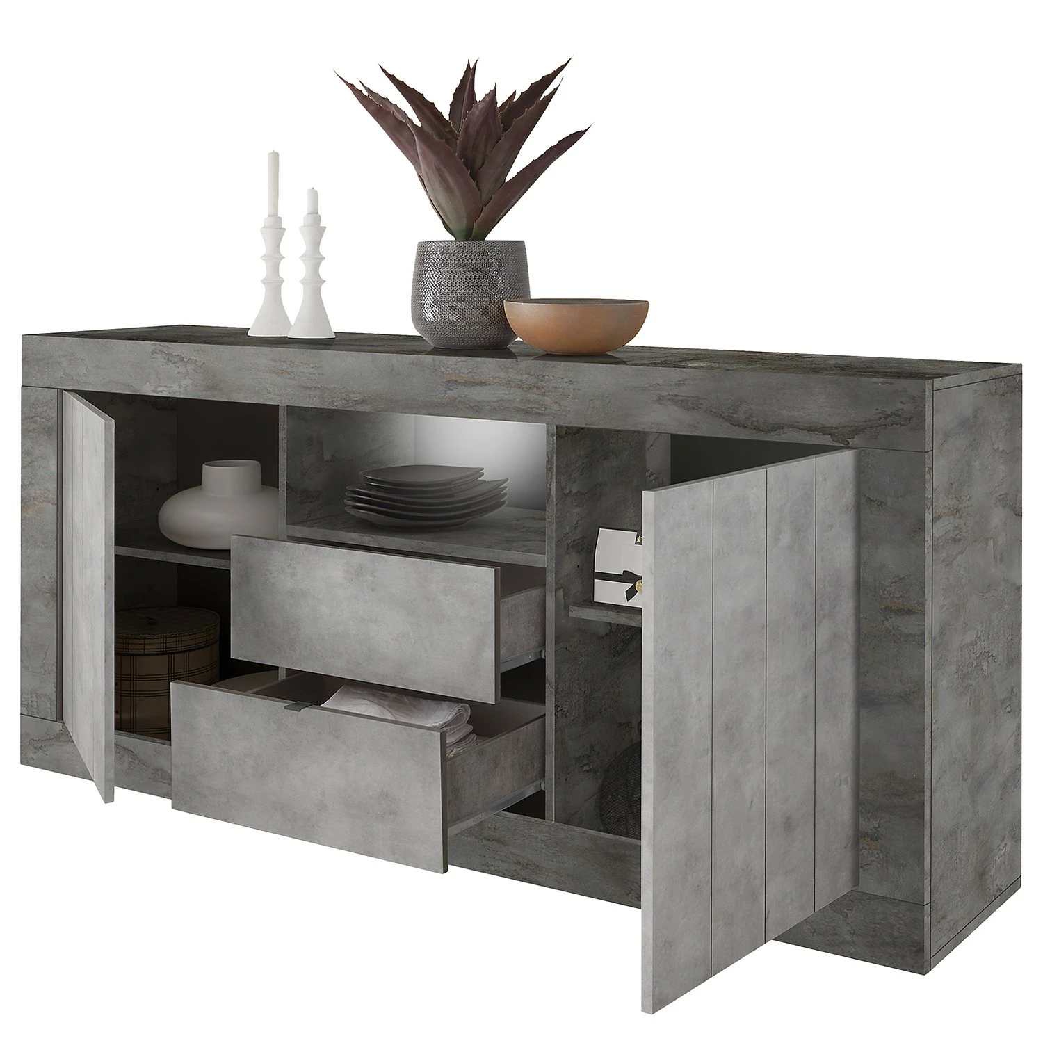 LC Spa Sideboard Urbino I - Hellgrau / Dunkelgrau – Bild 6