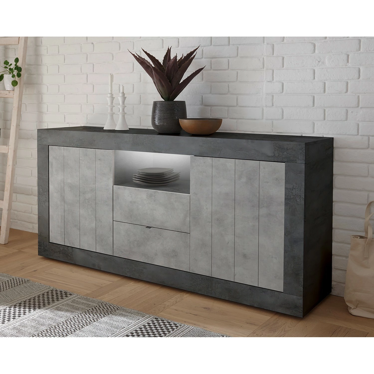 LC Spa Sideboard Urbino I - Hellgrau / Dunkelgrau – Bild 7