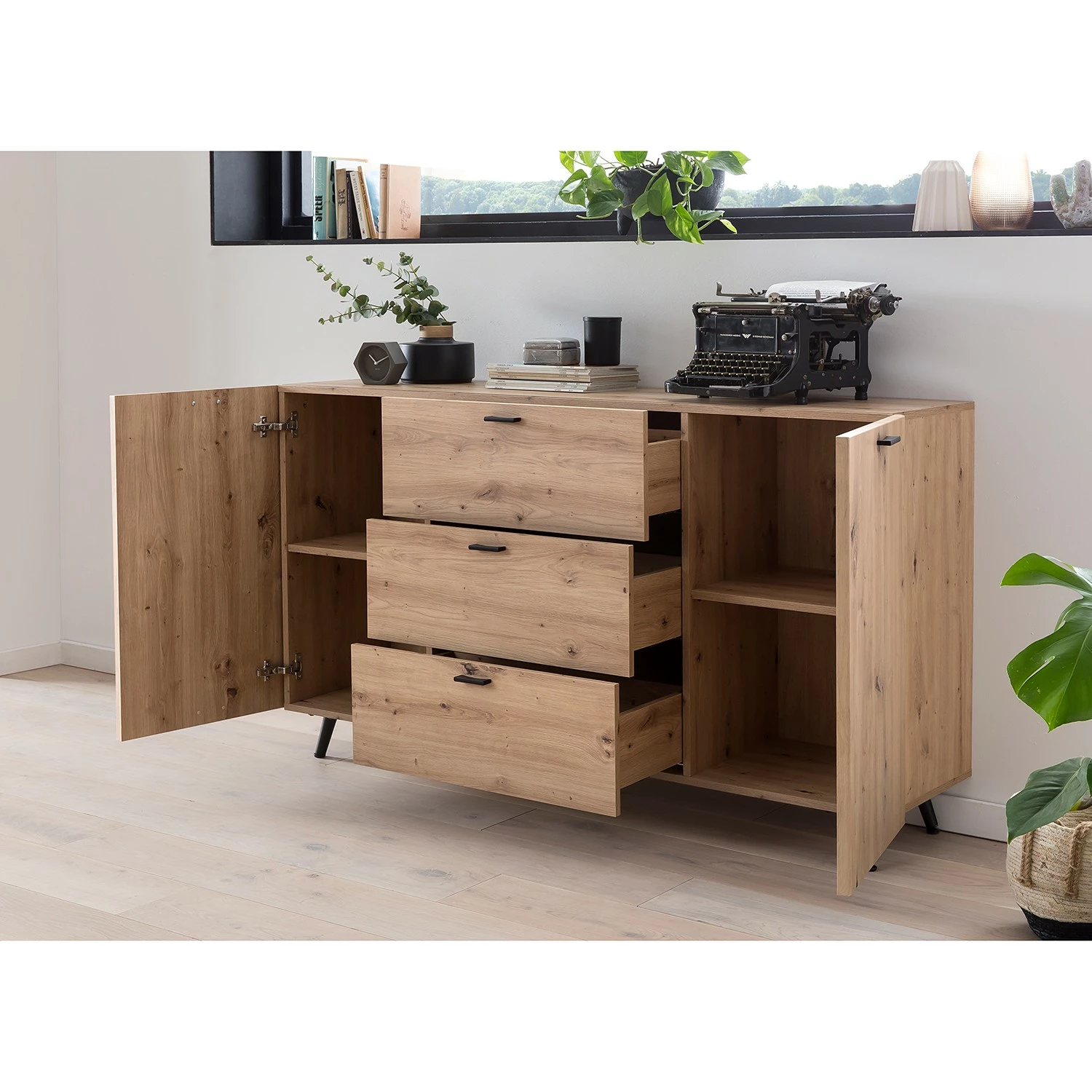Ars Natura Sideboard Dorchester - Eiche Artisan Dekor – Bild 3