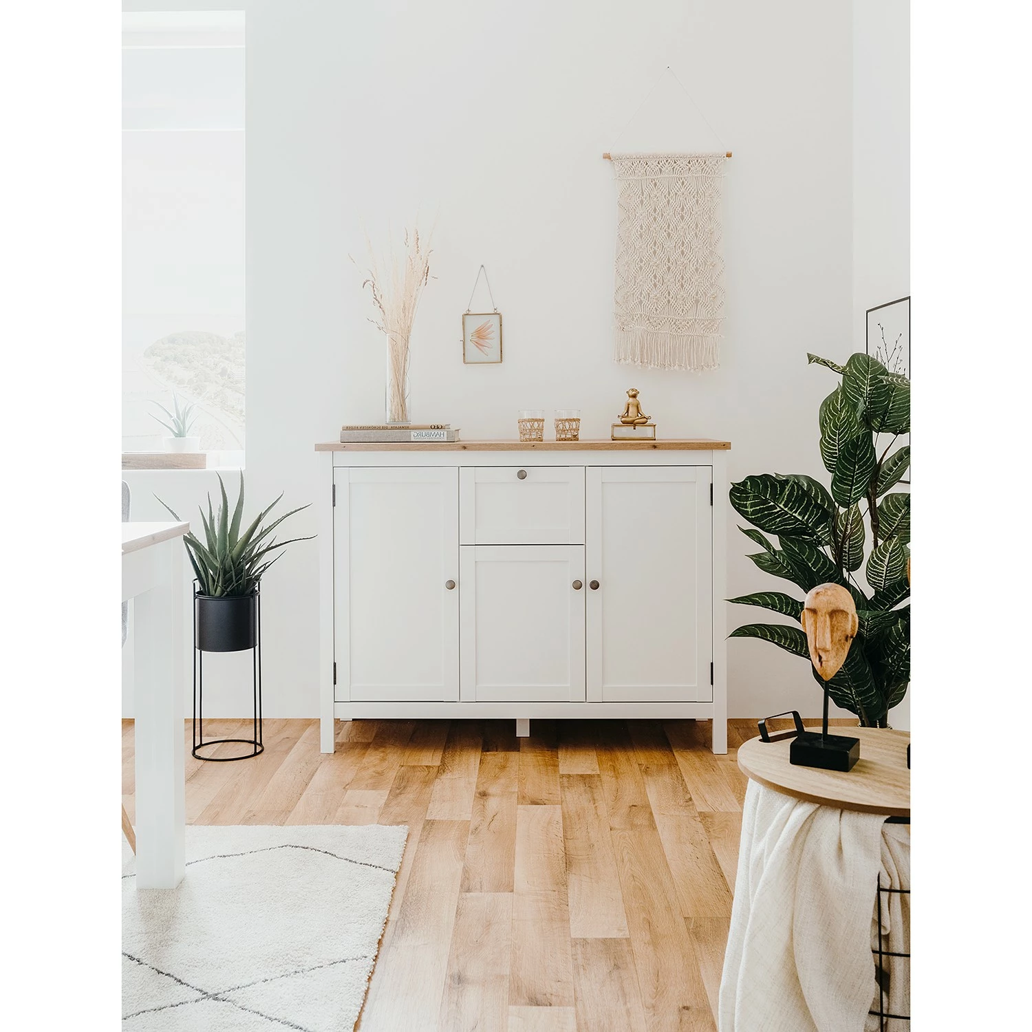 Ridgevalley Sideboard Bombita III - Weiß / Eiche Artisan Dekor – Bild 2