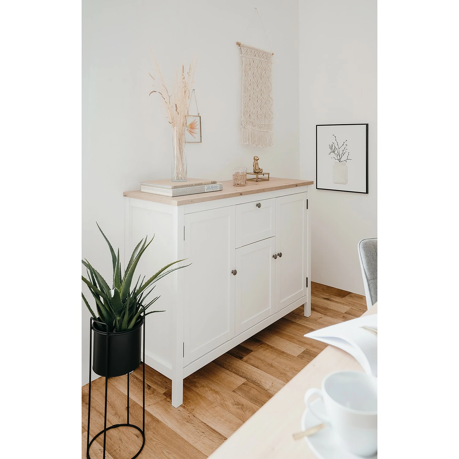 Ridgevalley Sideboard Bombita III - Weiß / Eiche Artisan Dekor – Bild 3