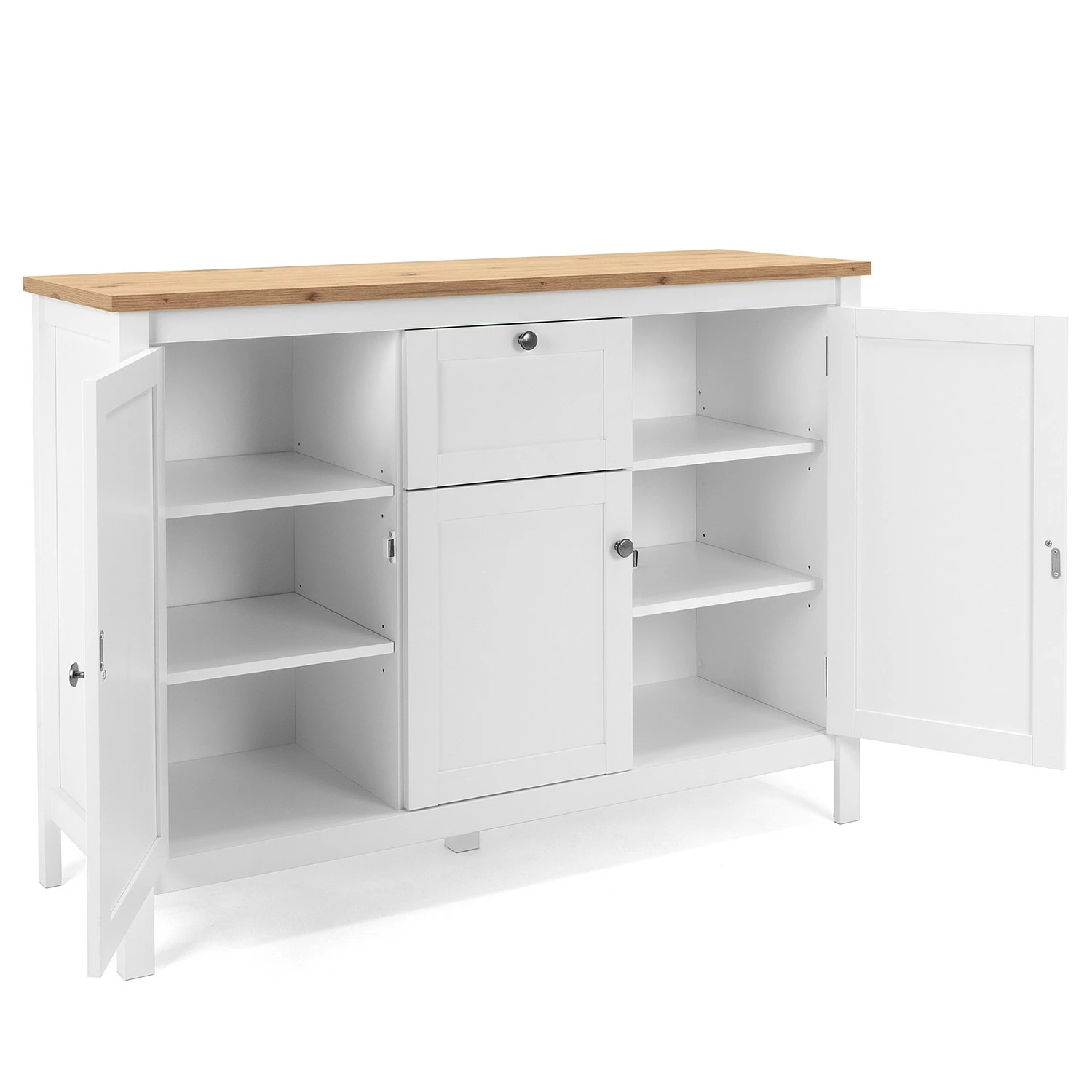 Ridgevalley Sideboard Bombita III - Weiß / Eiche Artisan Dekor – Bild 9