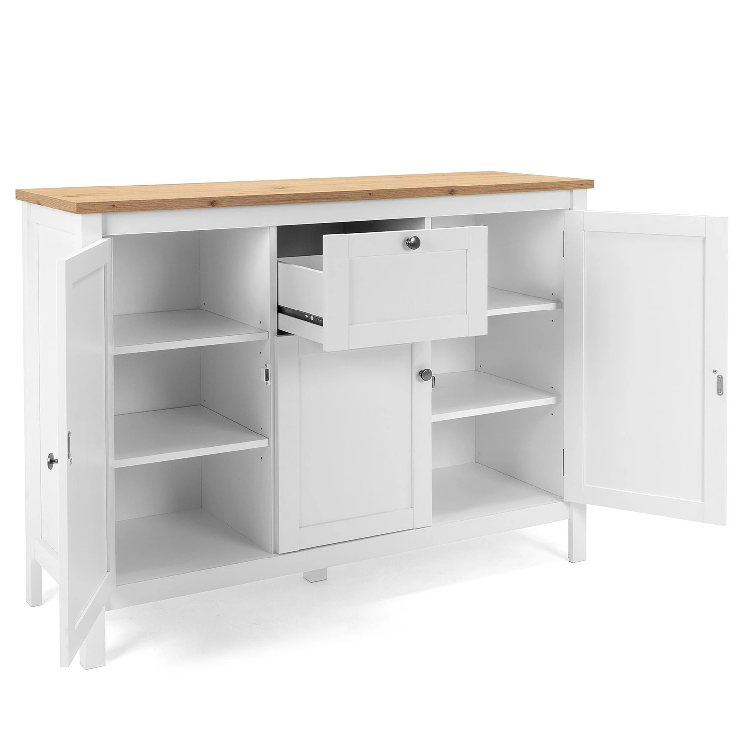 Ridgevalley Sideboard Bombita III - Weiß / Eiche Artisan Dekor – Bild 10