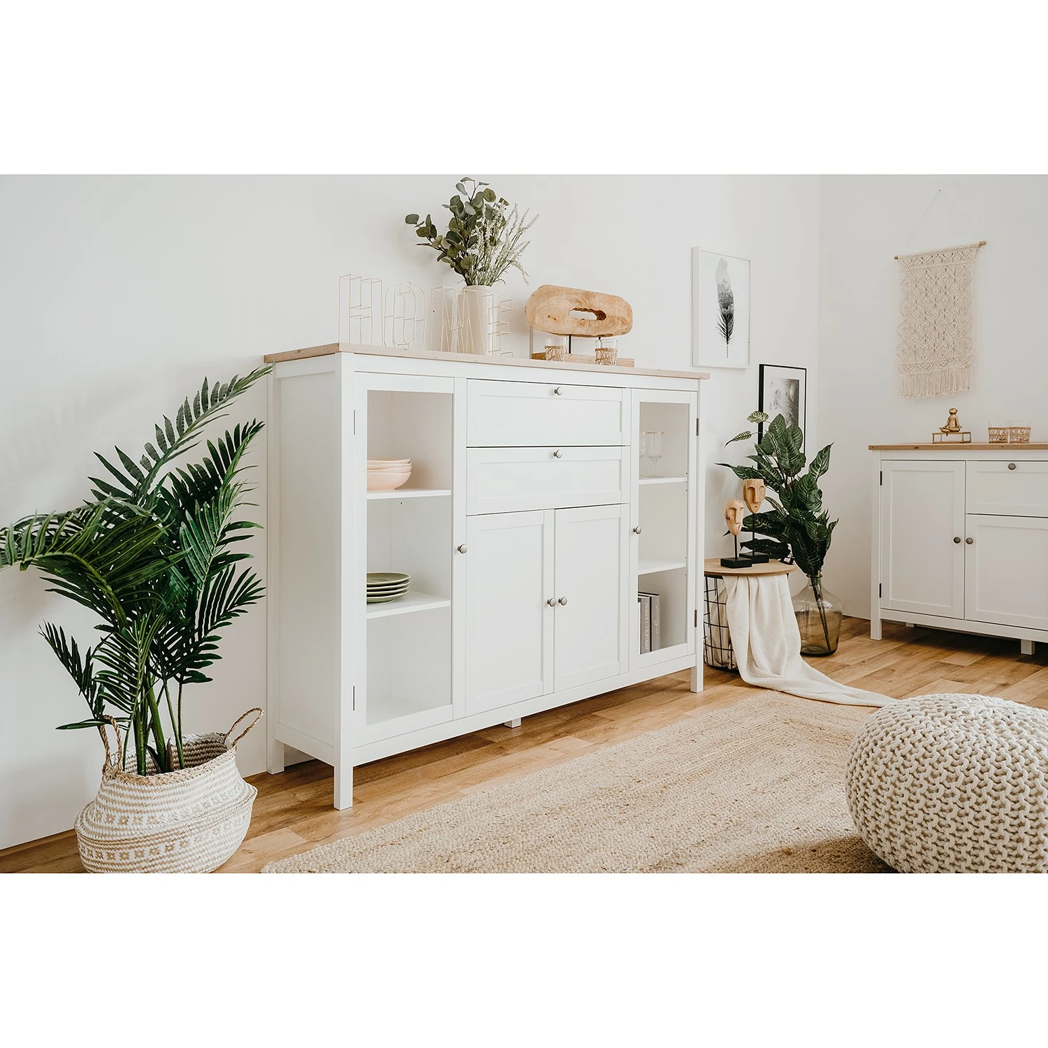 Ridgevalley Sideboard Bombita II - Weiß / Eiche Artisan Dekor – Bild 2