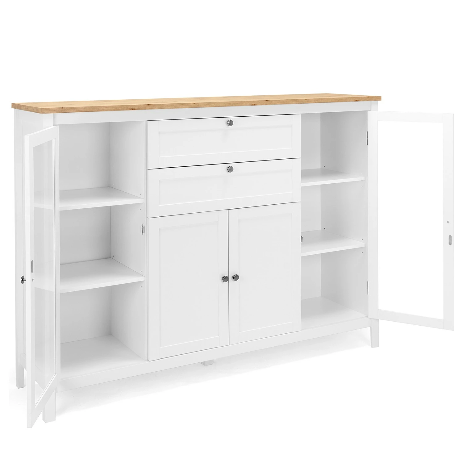 Ridgevalley Sideboard Bombita II - Weiß / Eiche Artisan Dekor – Bild 10