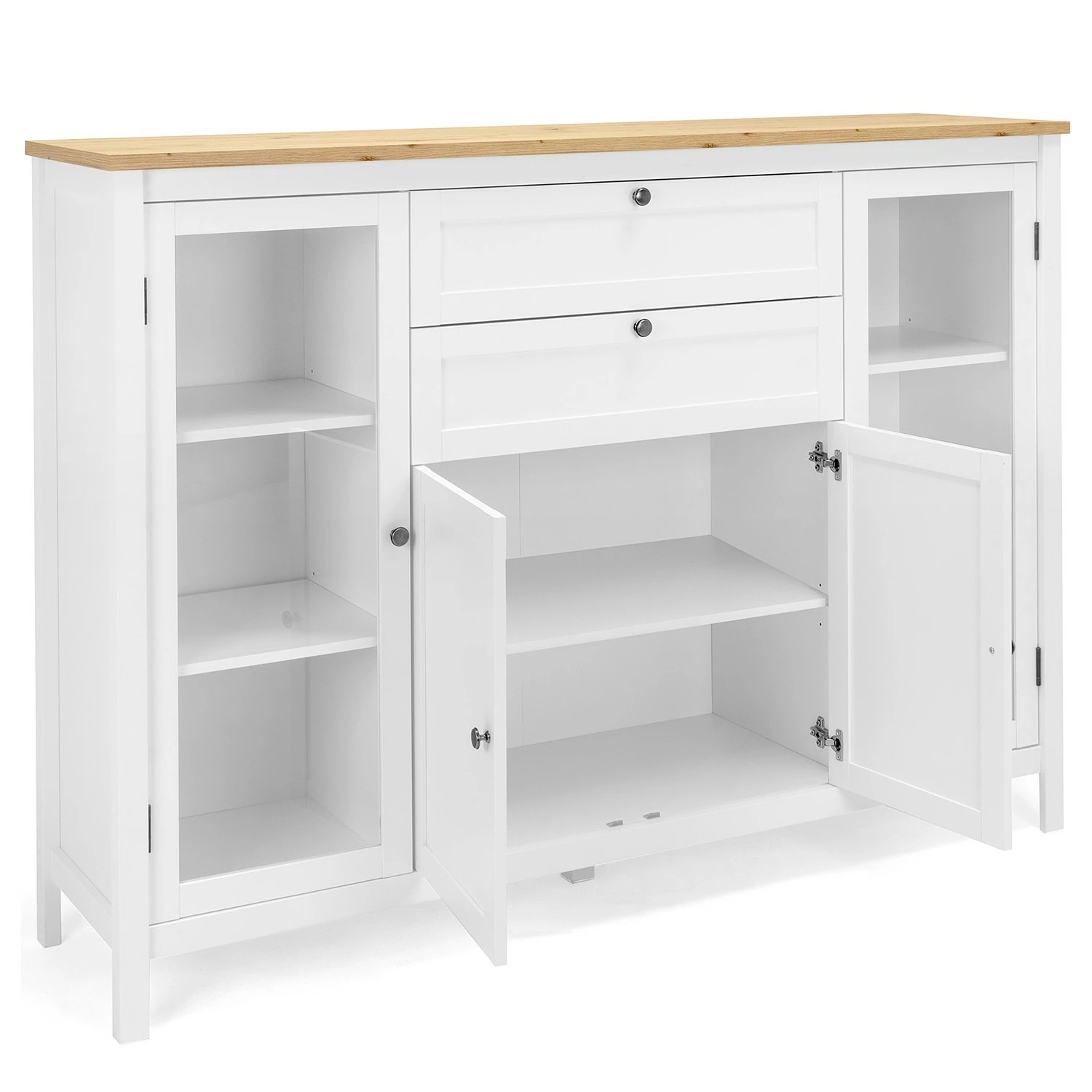 Ridgevalley Sideboard Bombita II - Weiß / Eiche Artisan Dekor – Bild 12