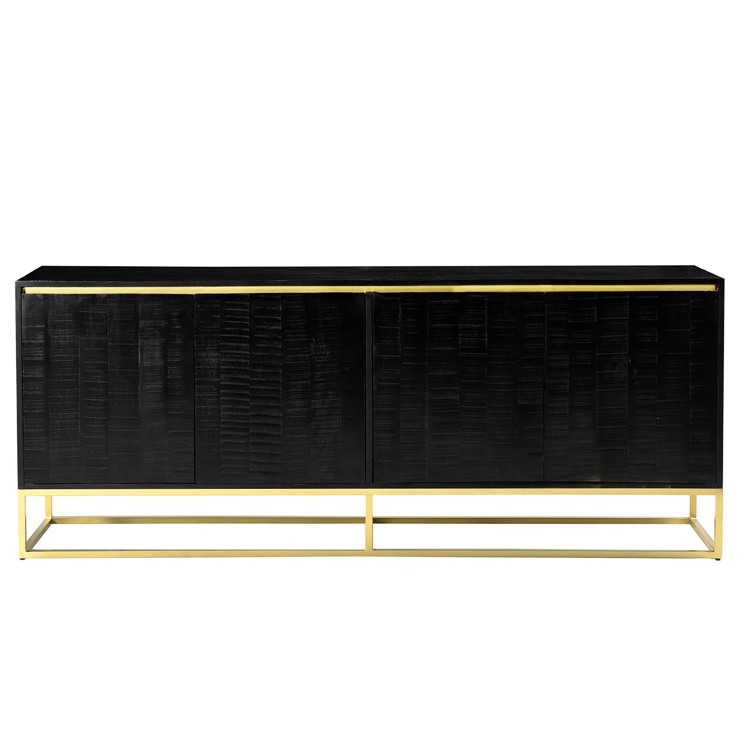 Jack & Alice Sideboard Nooble I - Mango massiv / Metall - Mango Schwarz / Gold – Bild 2