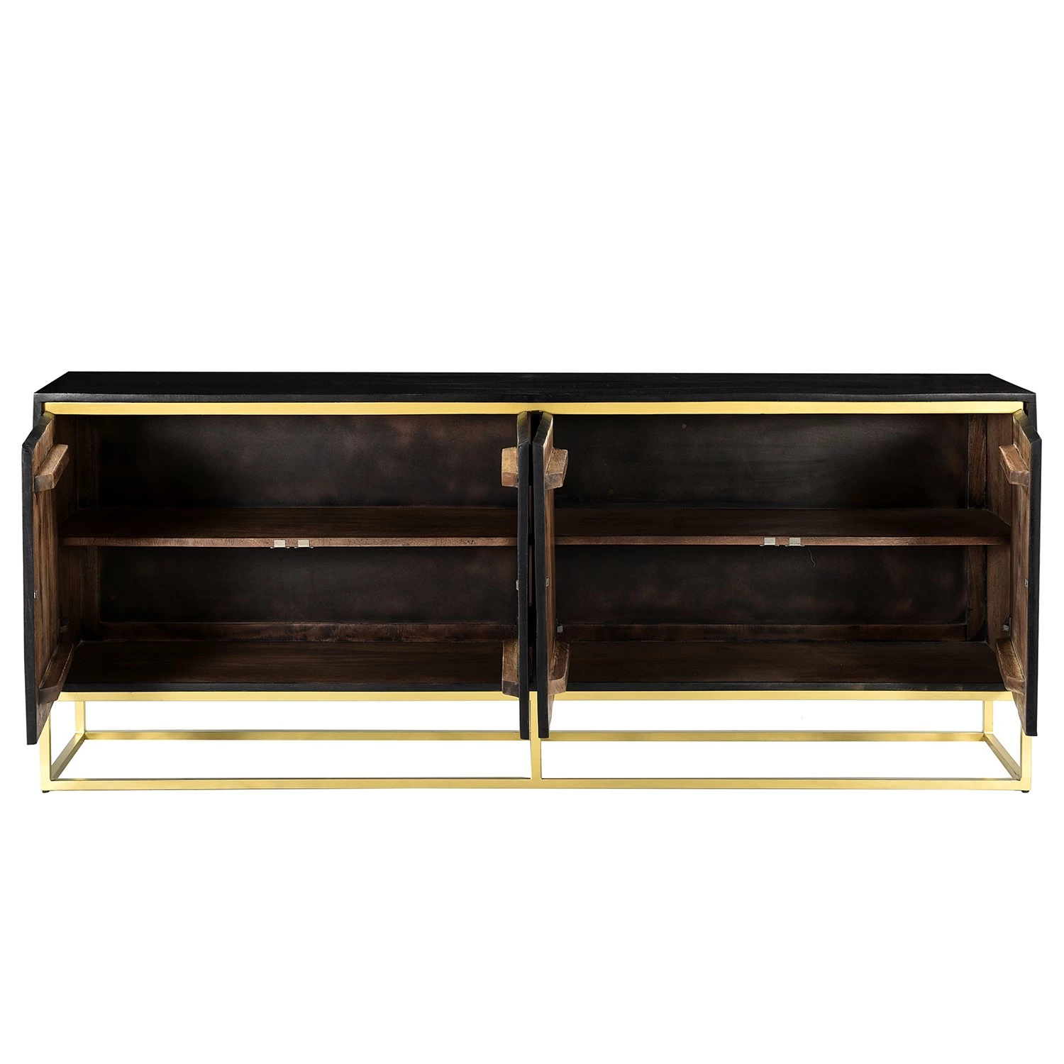 Jack & Alice Sideboard Nooble I - Mango massiv / Metall - Mango Schwarz / Gold – Bild 3