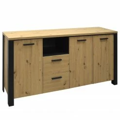 Red Living Sideboard Zagora - Asteiche Dekor / Schwarz
