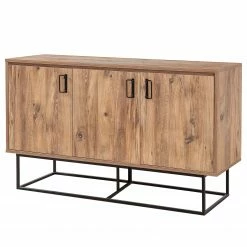 Red Living Sideboard Yopal I - Metall - Kiefer Dekor / Schwarz