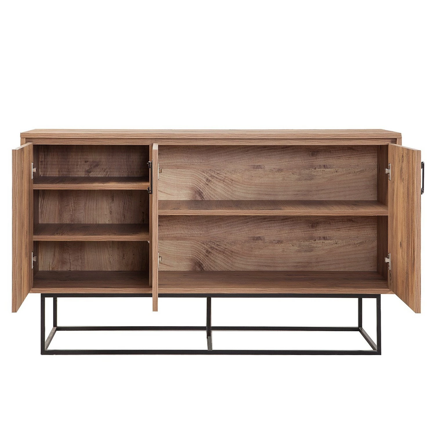 Red Living Sideboard Yopal I - Metall - Kiefer Dekor / Schwarz – Bild 7