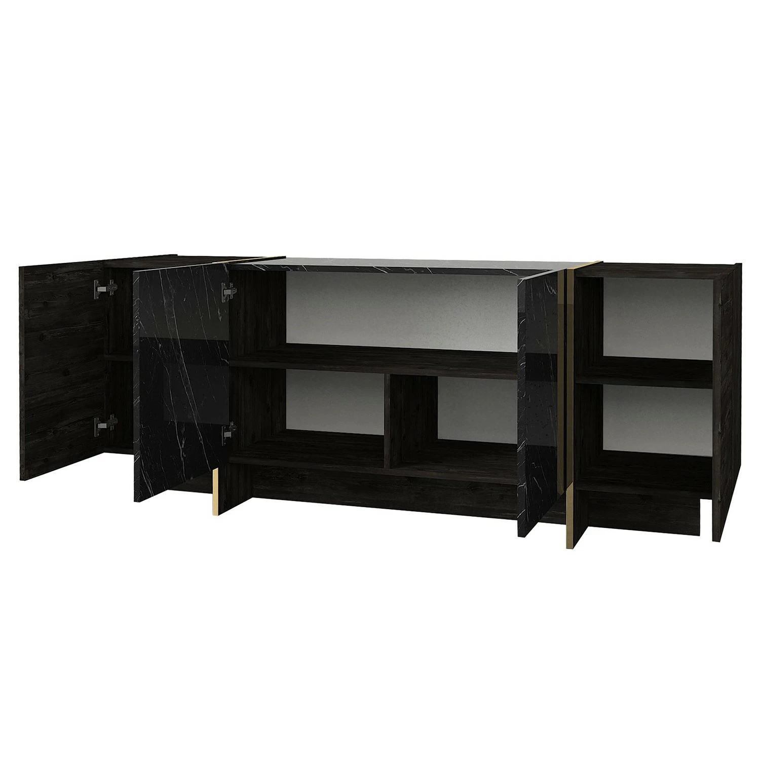 Loftscape Sideboard Vidal - Marmor Schwarz Dekor / Gold – Bild 6