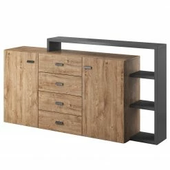 Loftscape Sideboard Littor - Anthrazit / Eiche Dekor