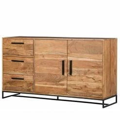 Ars manufacti Sideboard Woodson II - Akazie massiv / Metall - Akazie Hellbraun