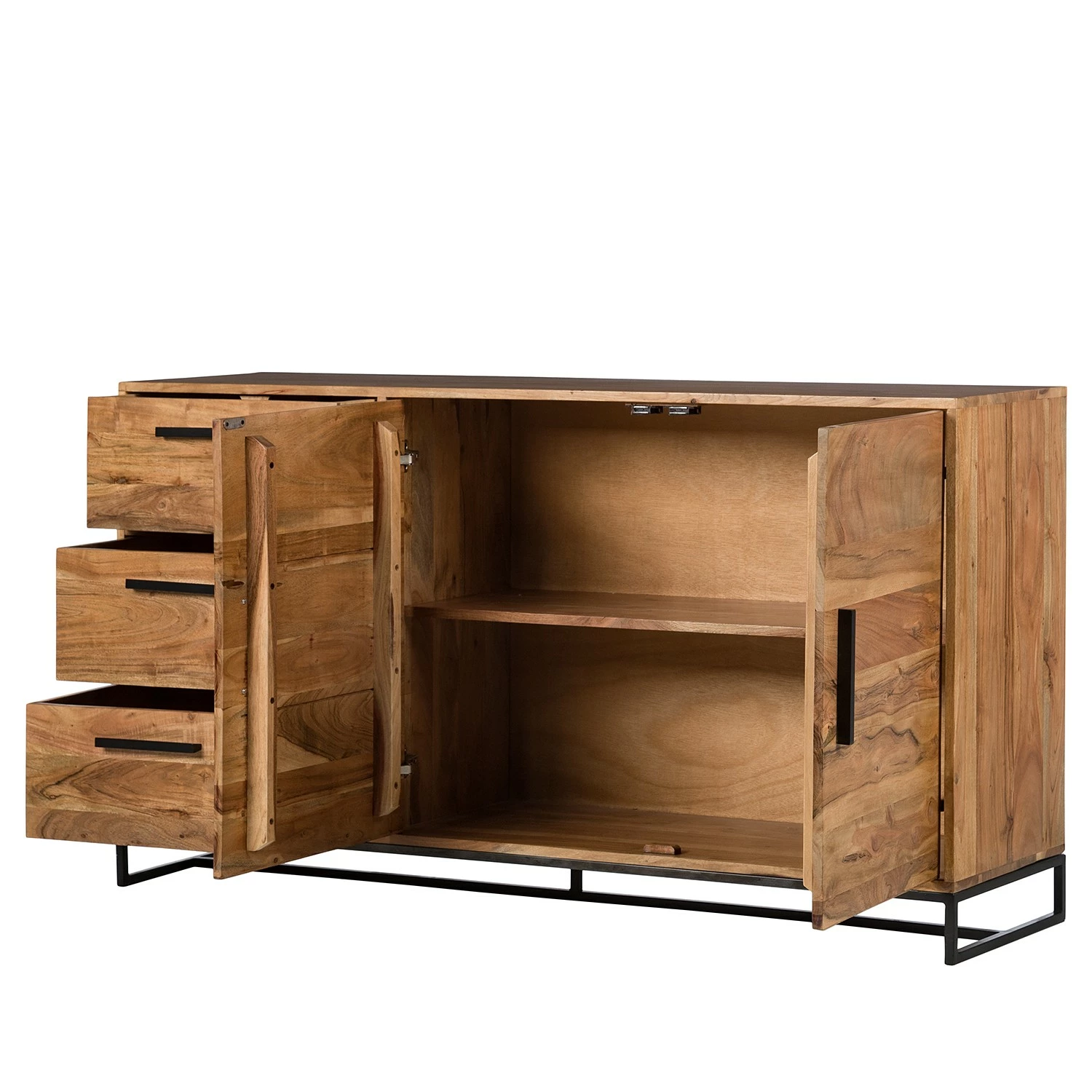 Ars manufacti Sideboard Woodson II - Akazie massiv / Metall - Akazie Hellbraun – Bild 4