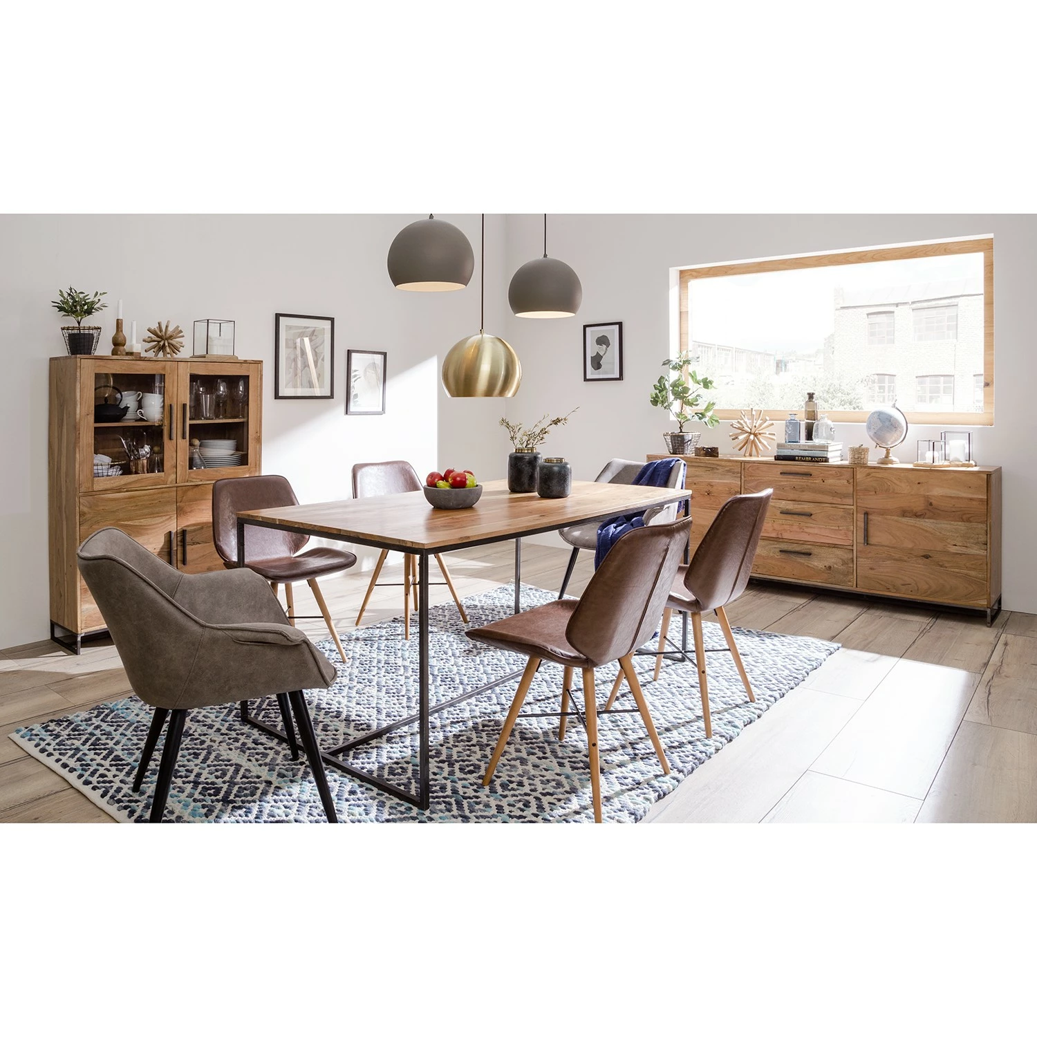 Ars manufacti Sideboard Woodson - Akazie massiv / Metall - Akazie Hellbraun - Breite: 200 cm – Bild 3