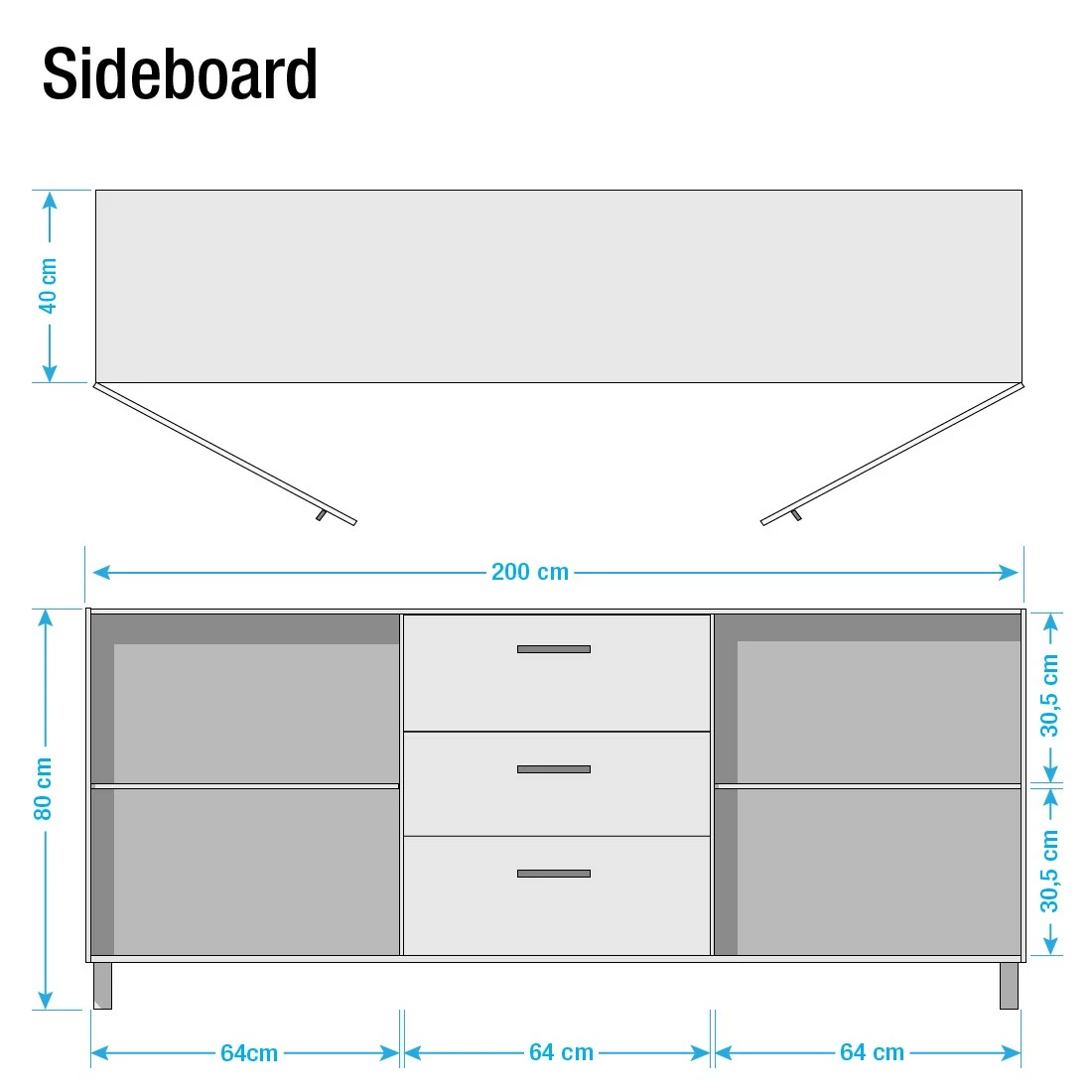 Ars manufacti Sideboard Woodson - Akazie massiv / Metall - Akazie Hellbraun - Breite: 200 cm – Bild 8