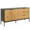 Red Living Sideboard Coogee III - Eiche Dekor / Schwarz