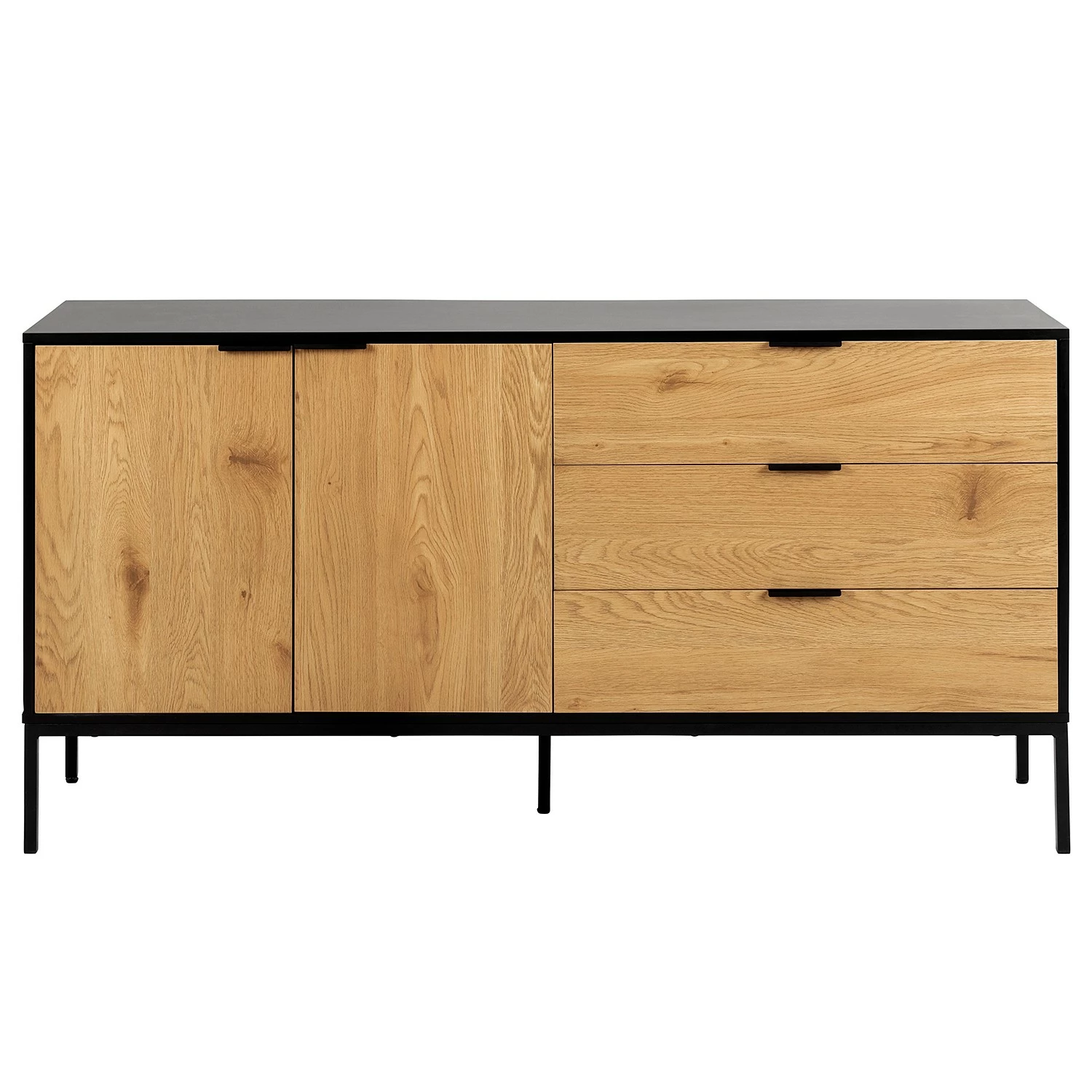 Red Living Sideboard Coogee III - Eiche Dekor / Schwarz – Bild 4