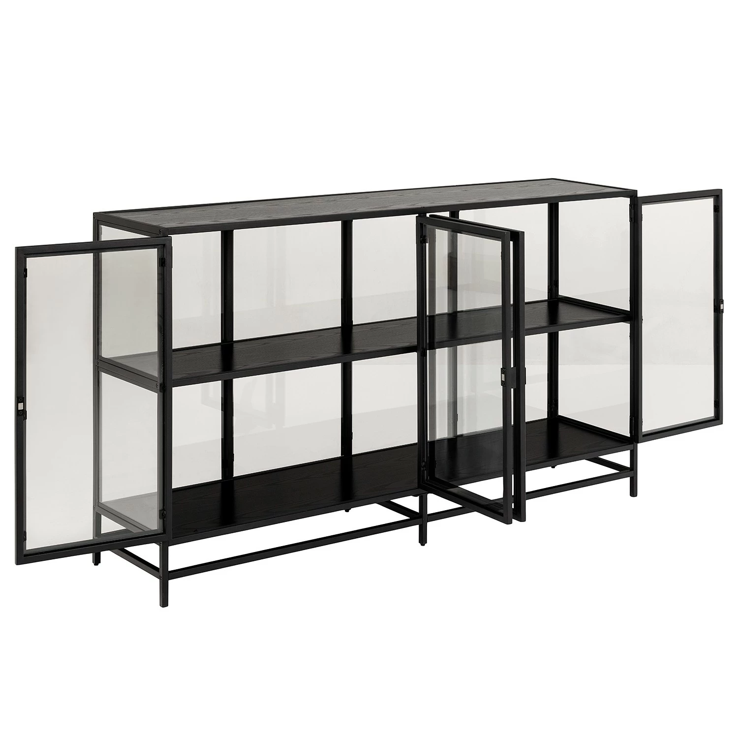 Red Living Sideboard Coogee IV - Glas / Metall - Schwarz – Bild 4