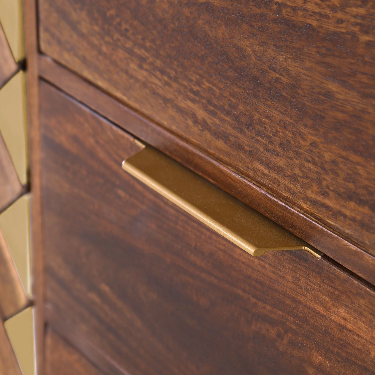 Red Living Sideboard Nook - Mango massiv / Metall - Mango / Gold – Bild 3