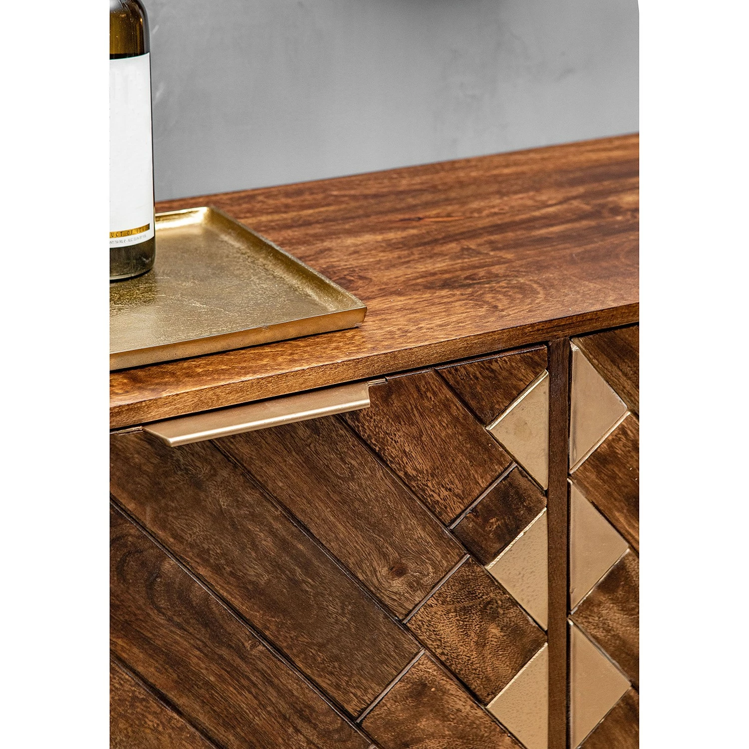 Red Living Sideboard Nook - Mango massiv / Metall - Mango / Gold – Bild 6