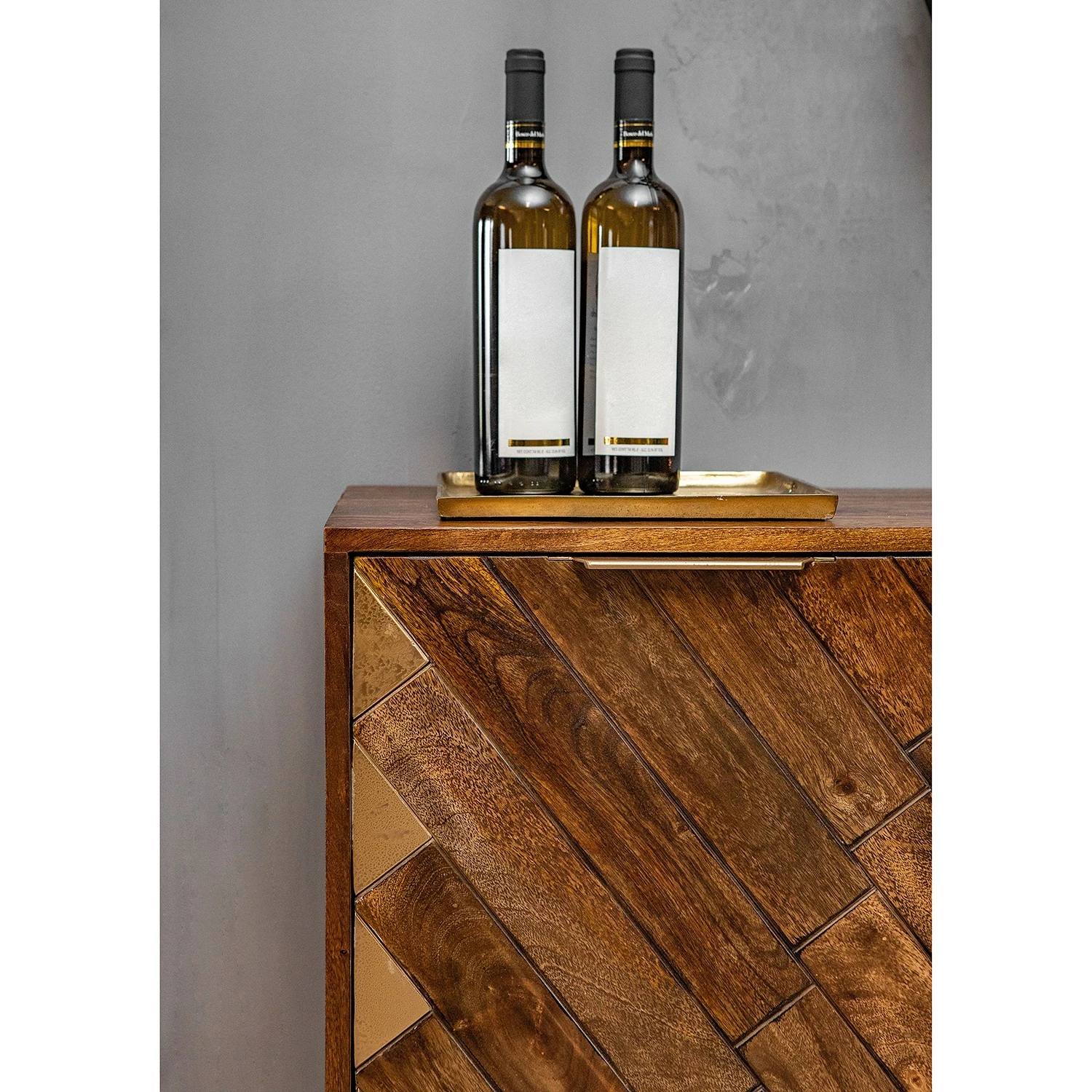 Red Living Sideboard Nook - Mango massiv / Metall - Mango / Gold – Bild 7