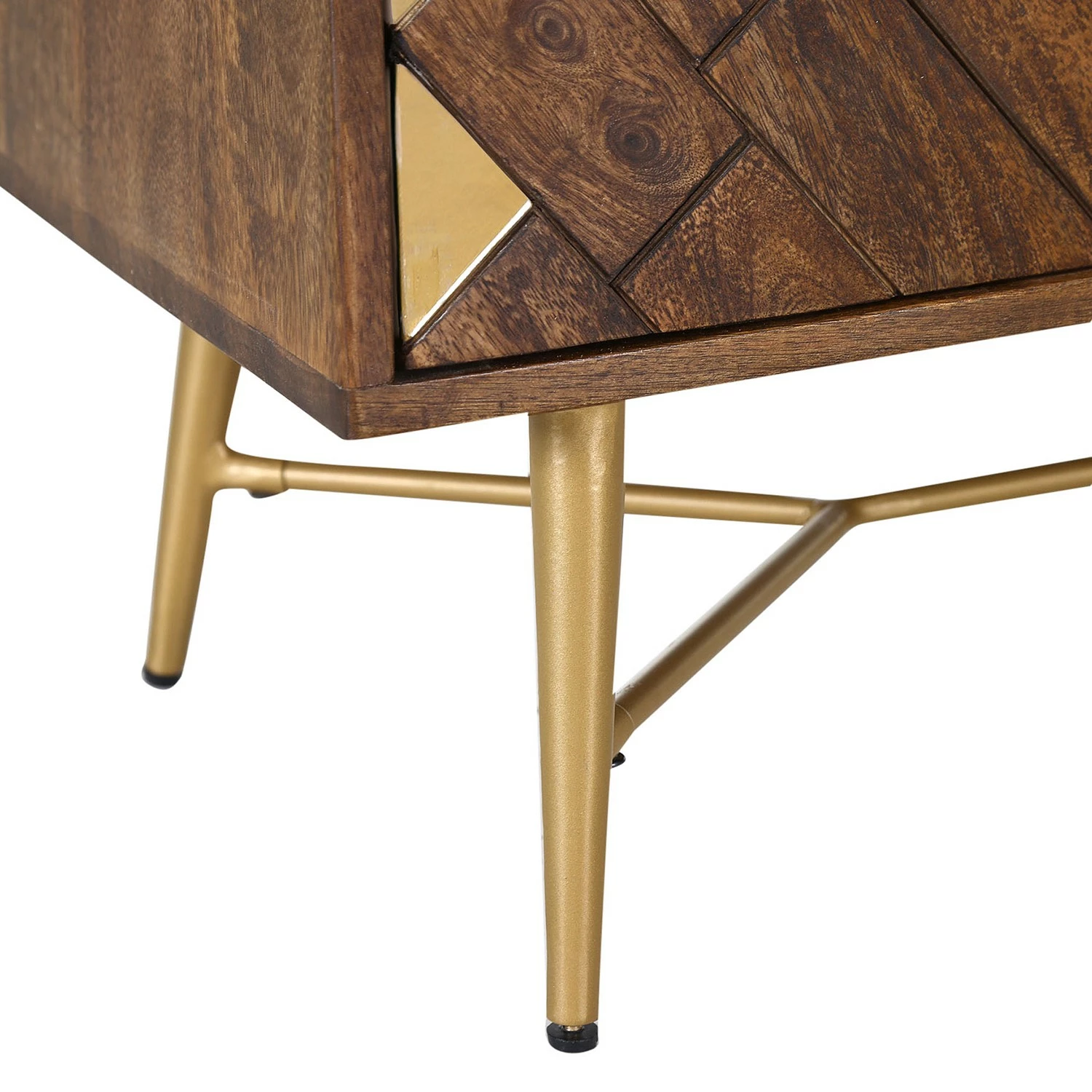 Red Living Sideboard Nook - Mango massiv / Metall - Mango / Gold – Bild 10