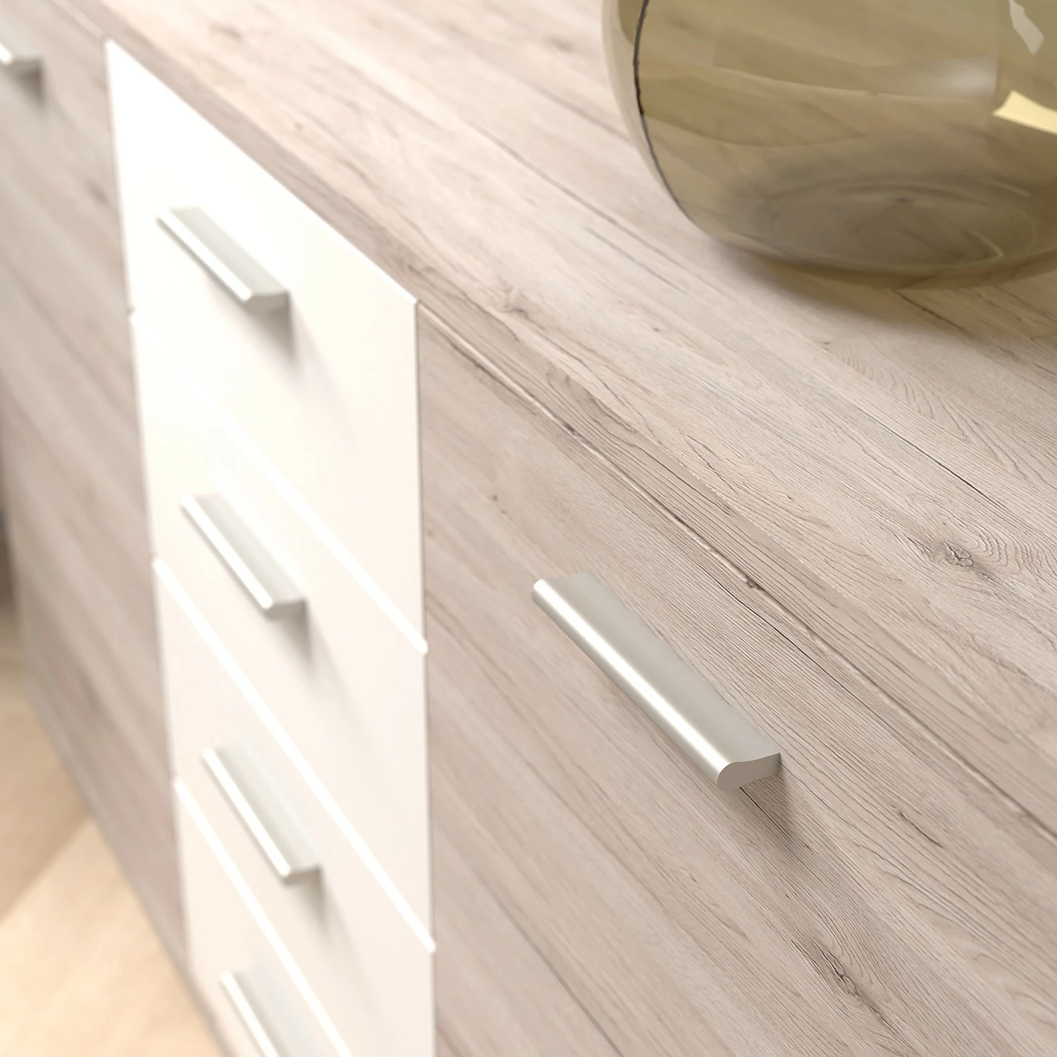 Loftscape Sideboard Piemont II - Weiß / Sandeiche Dekor – Bild 4