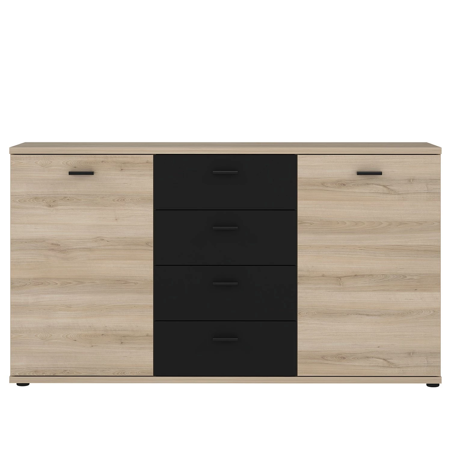 Loftscape Sideboard Piemont I - Schwarz / Eiche Bianco Dekor – Bild 3