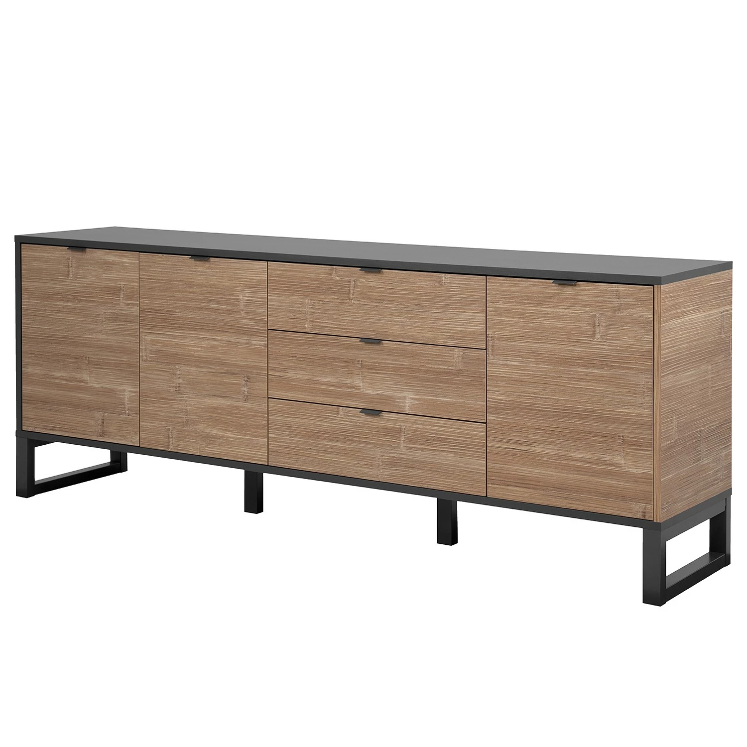 Loftscape Sideboard Mid West II - Bambus Dekor / Anthrazit