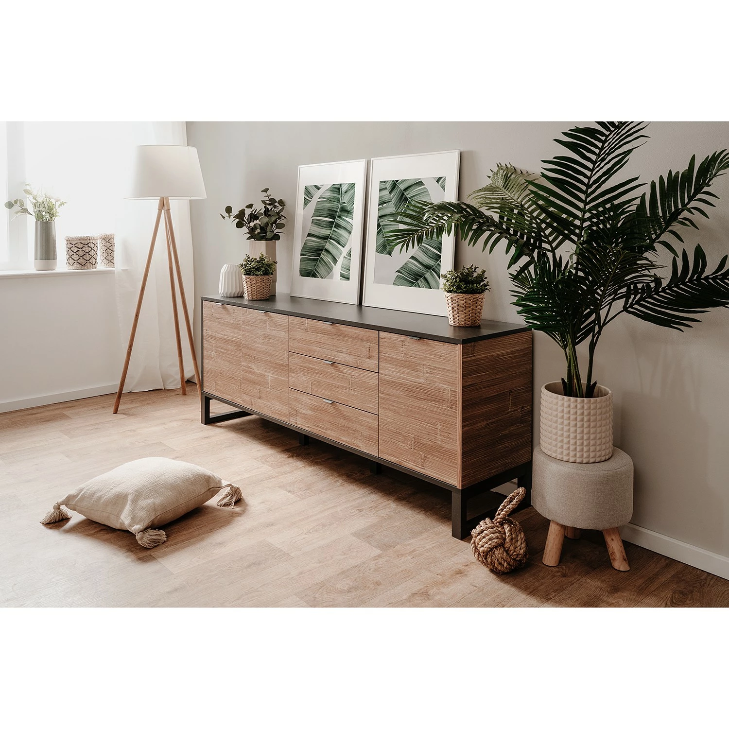 Loftscape Sideboard Mid West II - Bambus Dekor / Anthrazit – Bild 3