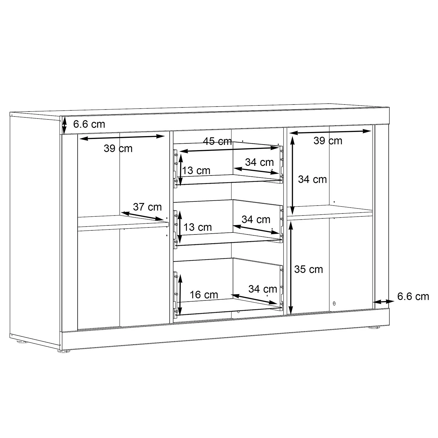 Loftscape Sideboard Vetras - Hochglanz Weiß / Beton Dekor – Bild 8