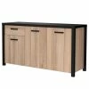 Red Living Sideboard Westlock I - Esche Dekor / Schwarz