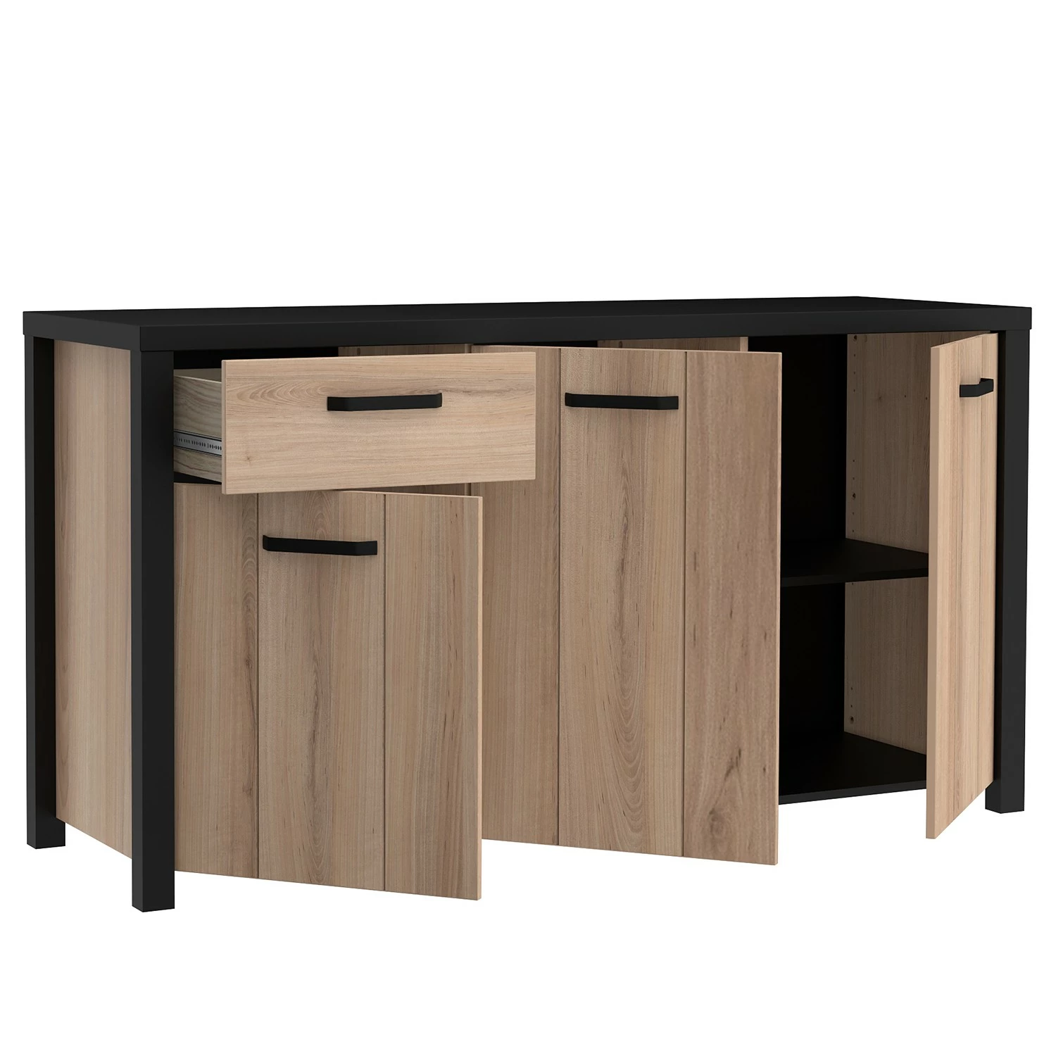 Red Living Sideboard Westlock I - Esche Dekor / Schwarz – Bild 6