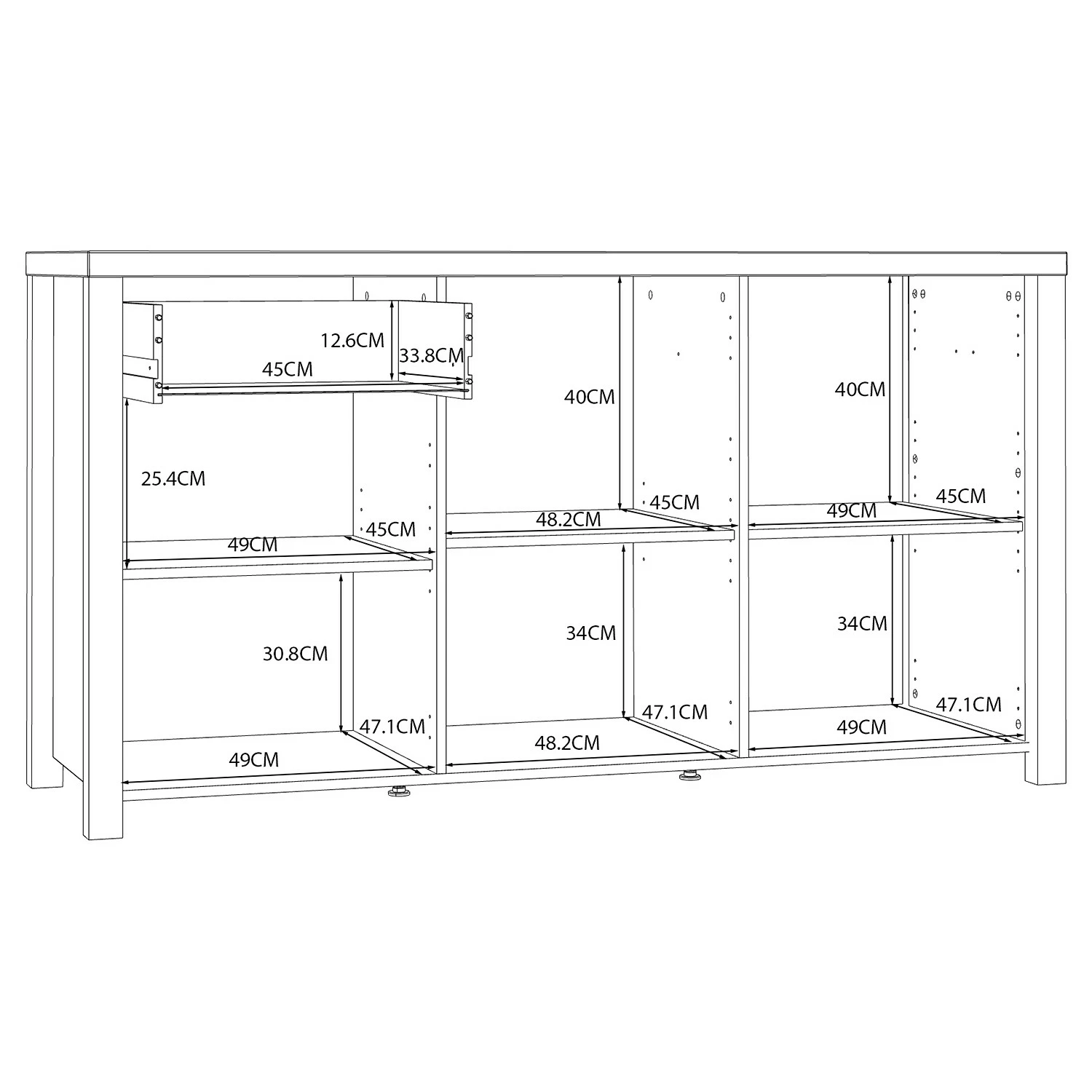 Red Living Sideboard Westlock I - Esche Dekor / Schwarz – Bild 9