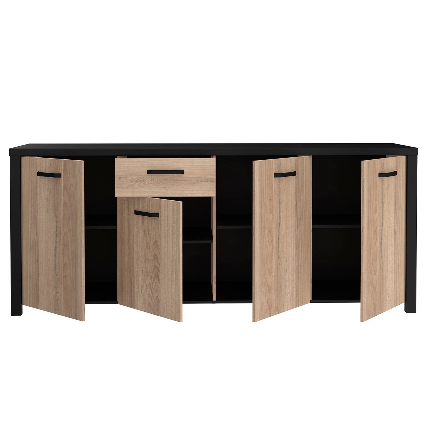 Red Living Sideboard Westlock II - Esche Dekor / Schwarz – Bild 5