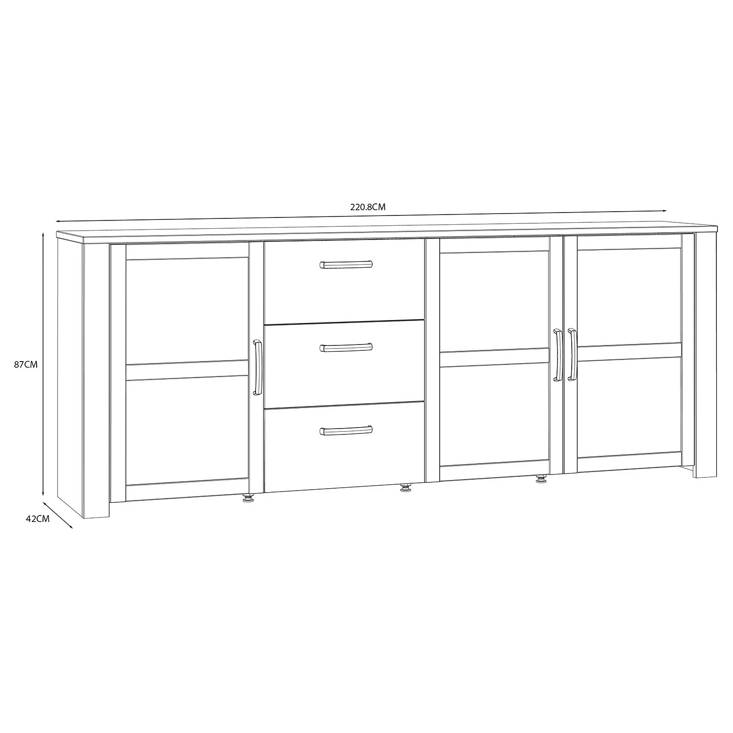 Ridgevalley Sideboard Vassia II - Eiche Navy Dekor / Eiche Riviera Dekor – Bild 6