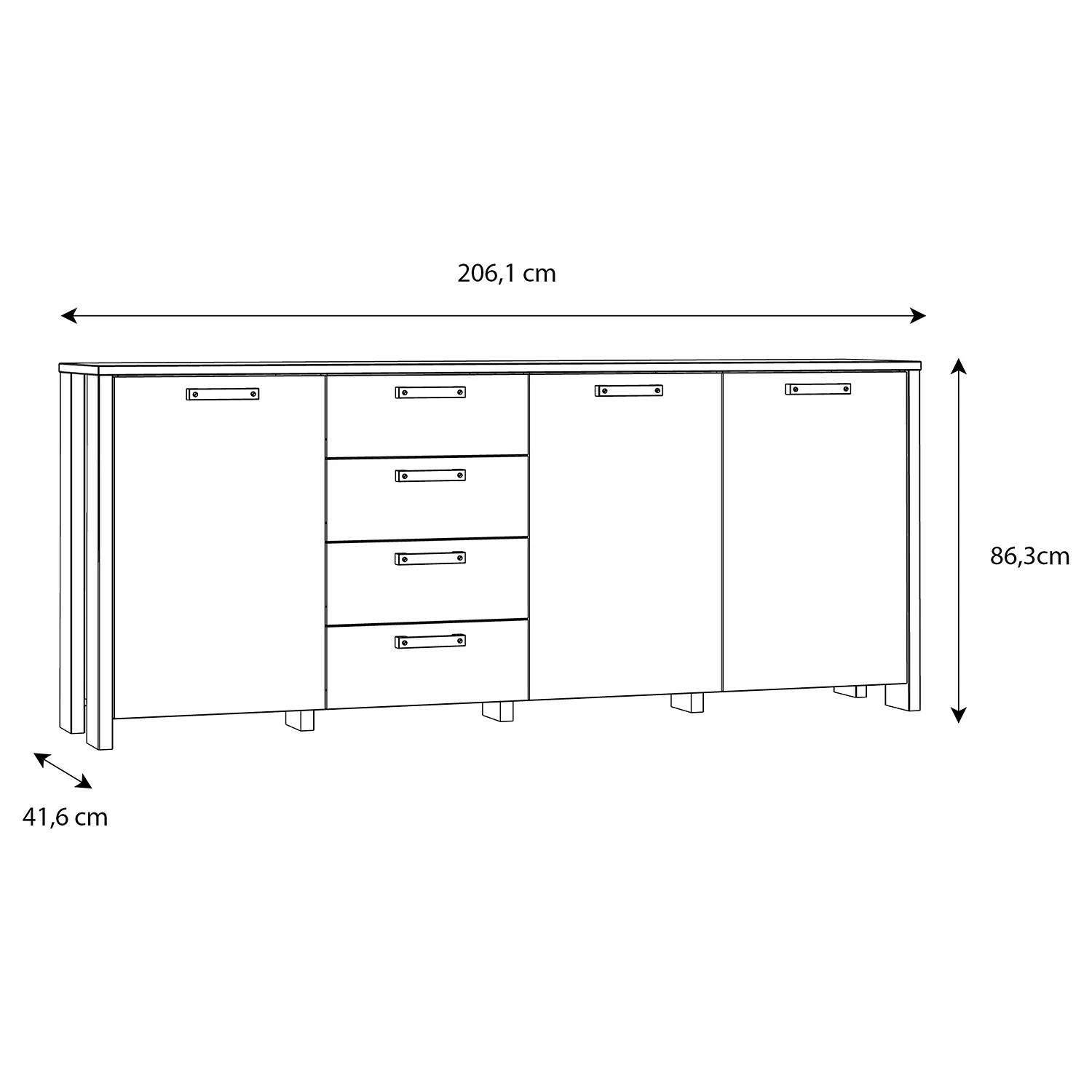 Loftscape Sideboard Ravenswood II - Altholz Dekor / Anthrazit – Bild 8