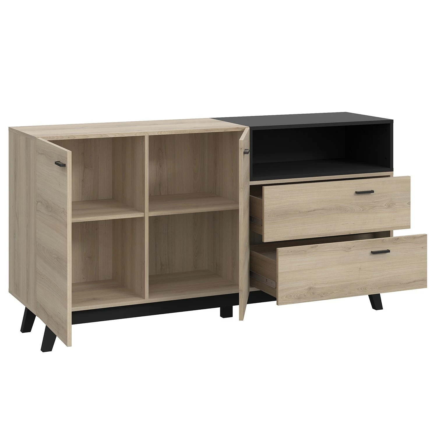 Loftscape Sideboard Pesaro I - Eiche Artisan Dekor / Schwarz – Bild 4