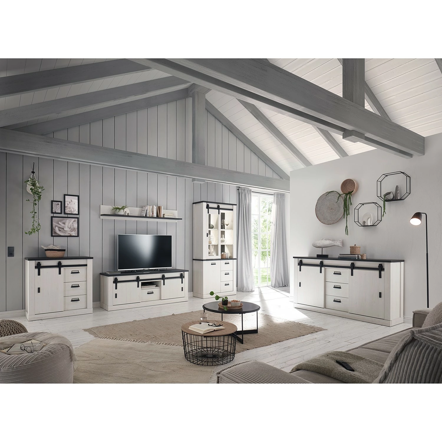 Ridgevalley Sideboard Shutter I - Pinie Weiß Dekor – Bild 3