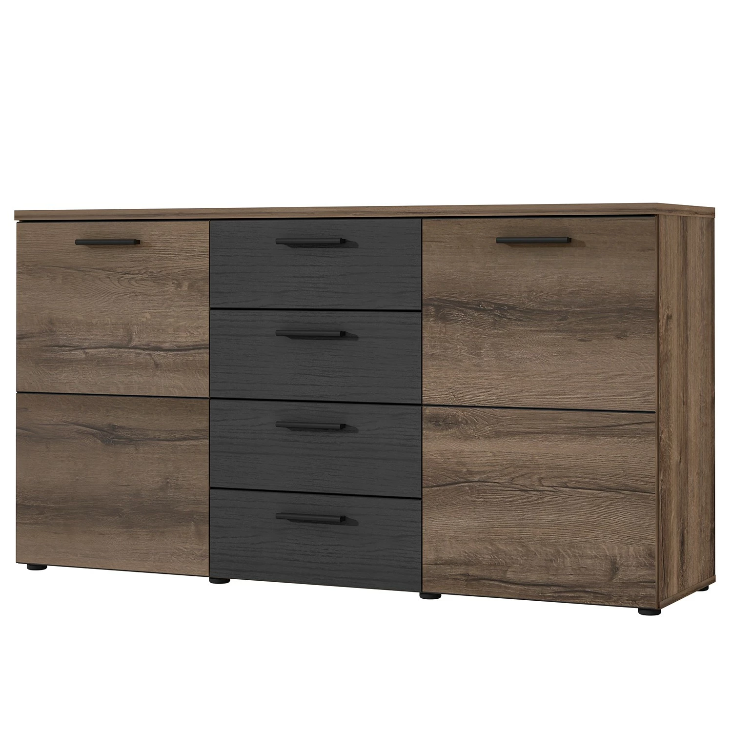 Loftscape Sideboard Uvero - Eiche Schwarz Dekor / Eiche Havanna Dekor