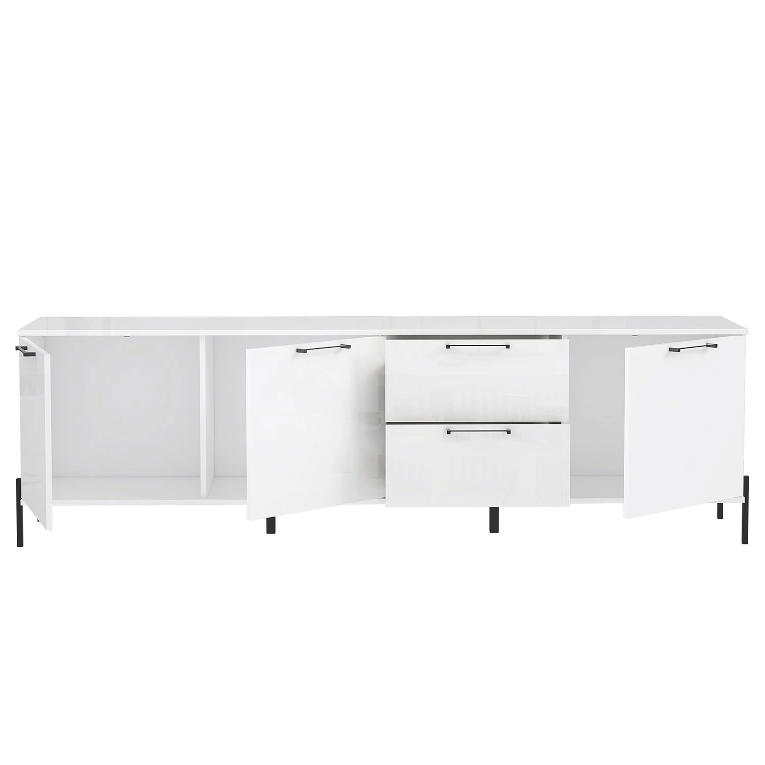 Loftscape Sideboard Ozora III - Hochglanz Weiß / Matt Weiß – Bild 4