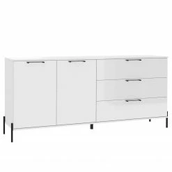Loftscape Sideboard Ozora II - Hochglanz Weiß / Matt Weiß