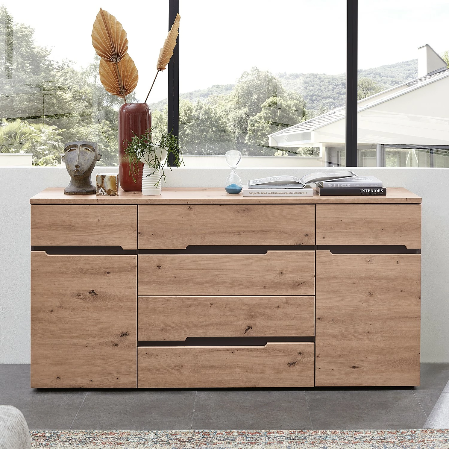 Loftscape Sideboard Moosic - Eiche Artisan Dekor / Graphit – Bild 3