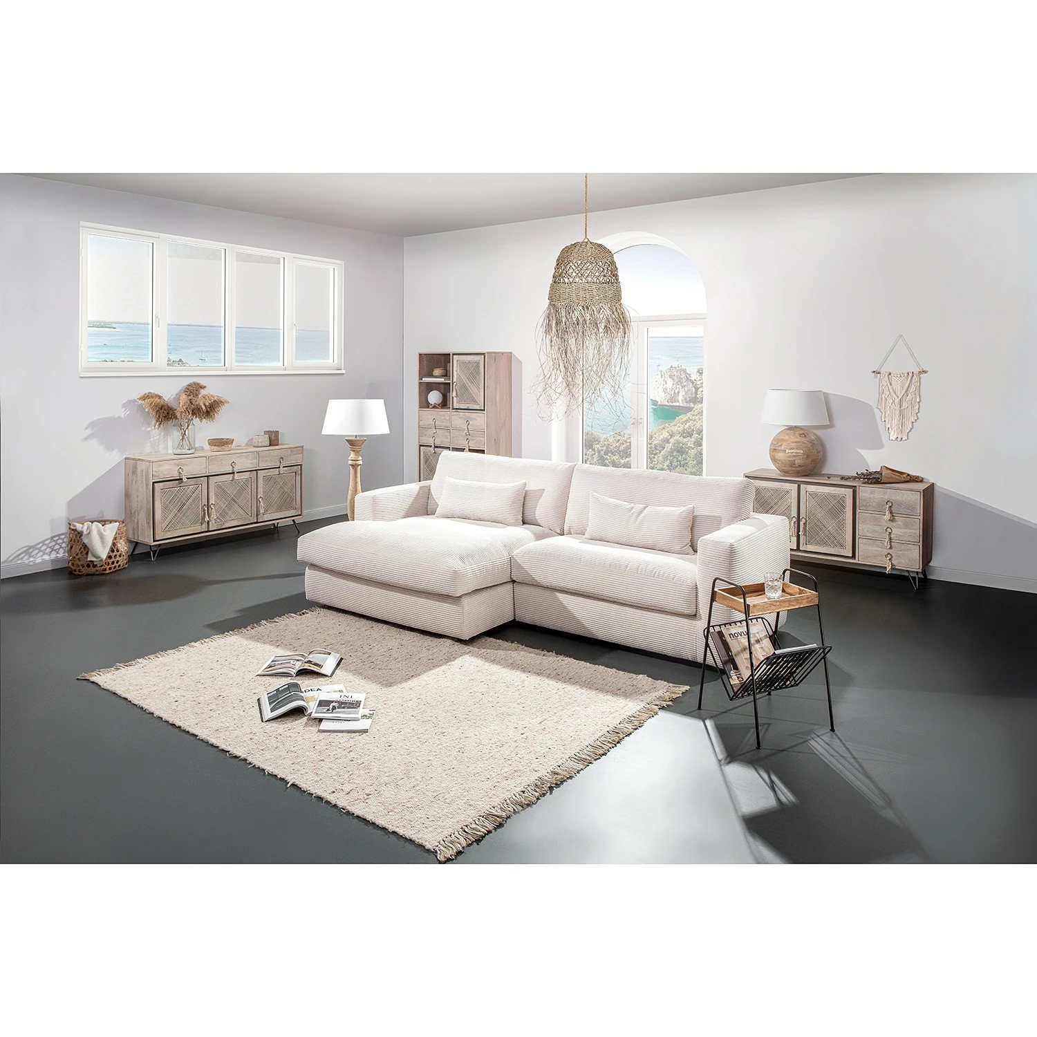 Ridgevalley Sideboard Lumby II - Mango massiv - Mango Hell / Grau – Bild 3