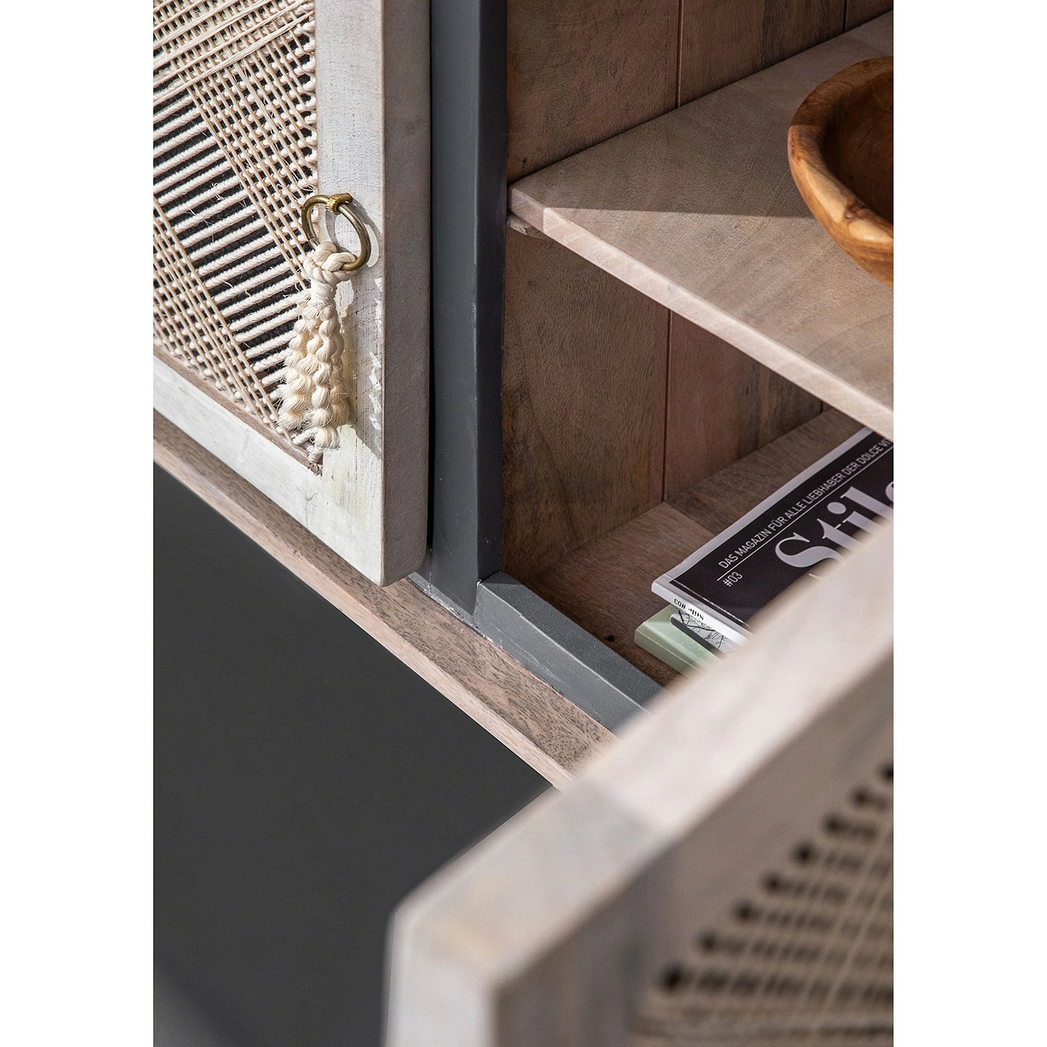 Ridgevalley Sideboard Lumby II - Mango massiv - Mango Hell / Grau – Bild 6