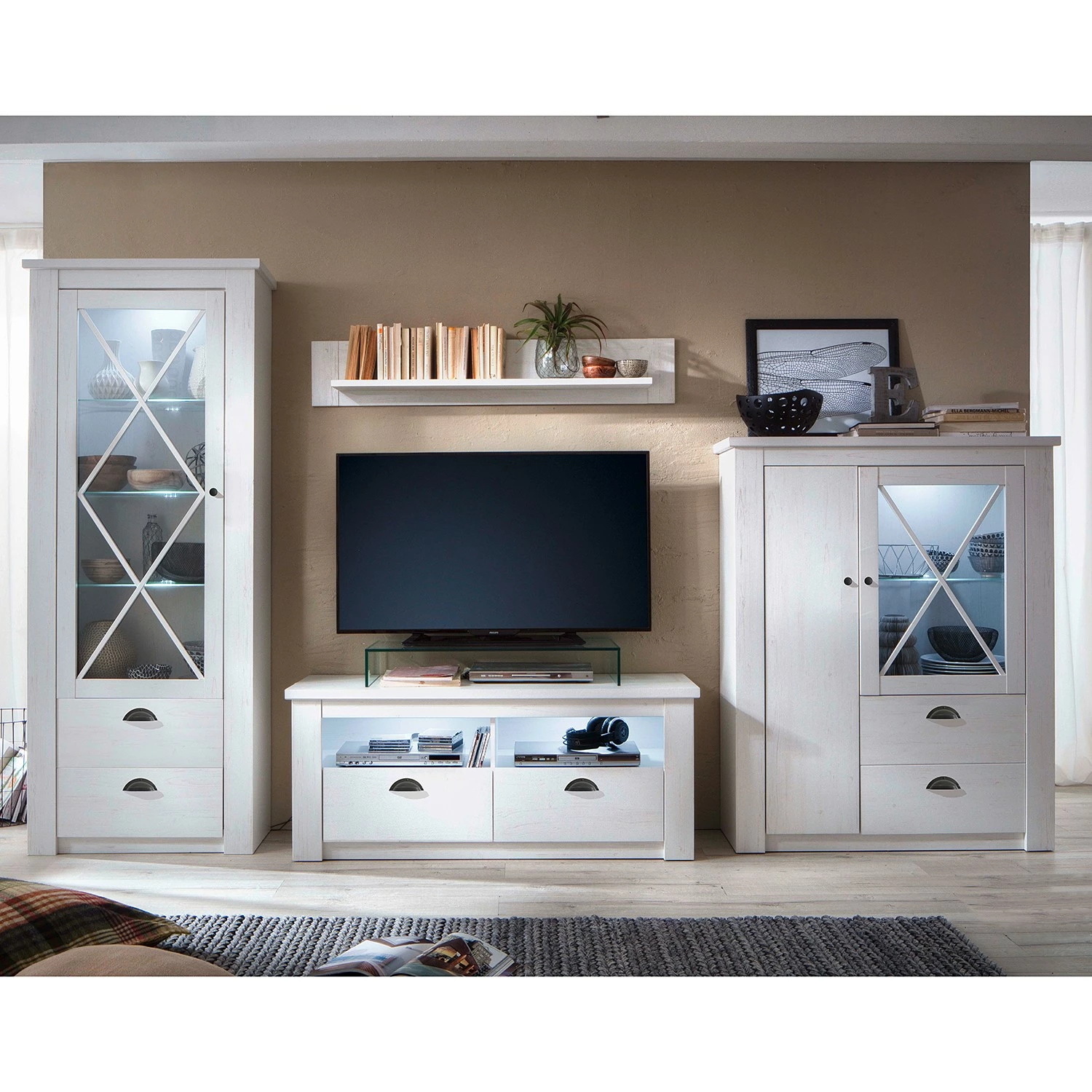 Trendteam Sideboard Georgia - Pinie Weiß Dekor – Bild 2